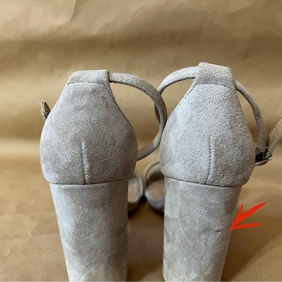 Steve Madden | Carrson Block Heel Ankle Strap Sandal High Heel Taupe Size 7.5 - Picture 11 of 13